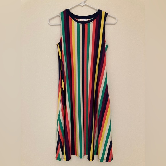 LuLaRoe Charlotte Dress — Multi-color Stripe, size XS. - Picture 1 of 7